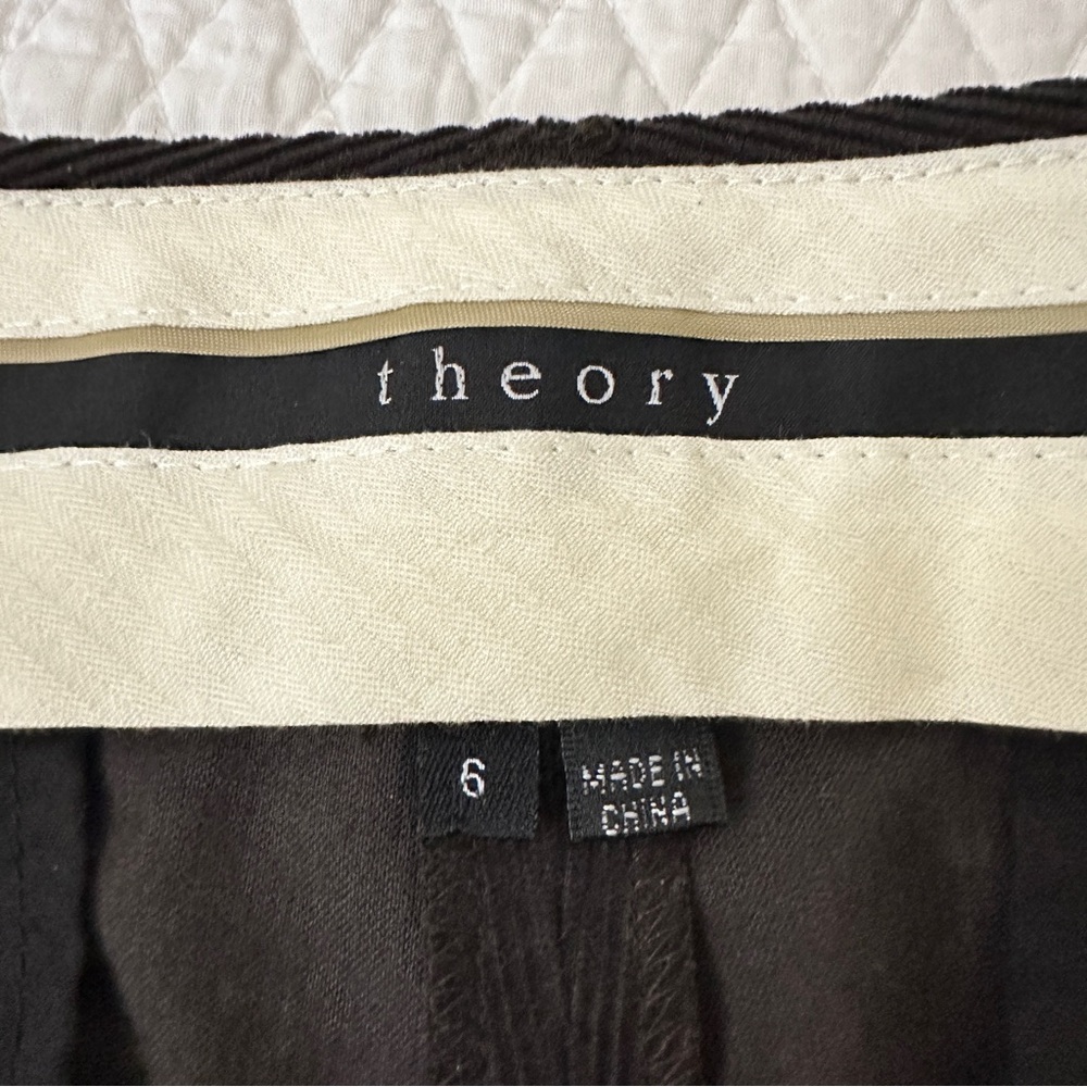 Theory Max C Corduroy Flare Dress Pants Trousers Dark Brown Women’s Sz 6 - Picture 3 of 13